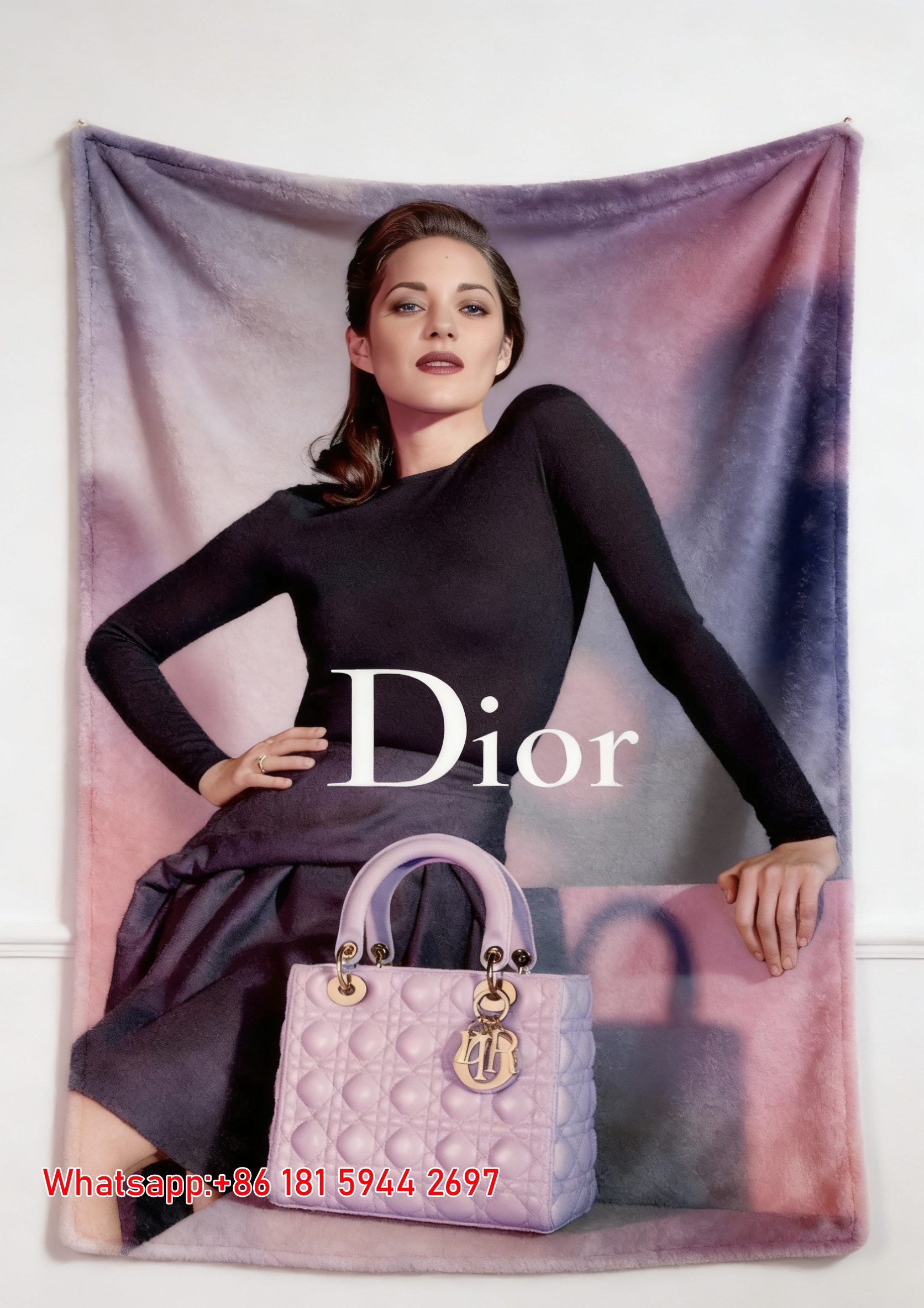 Dior Lavender Lady Dior Flannel Throw Blanket D155